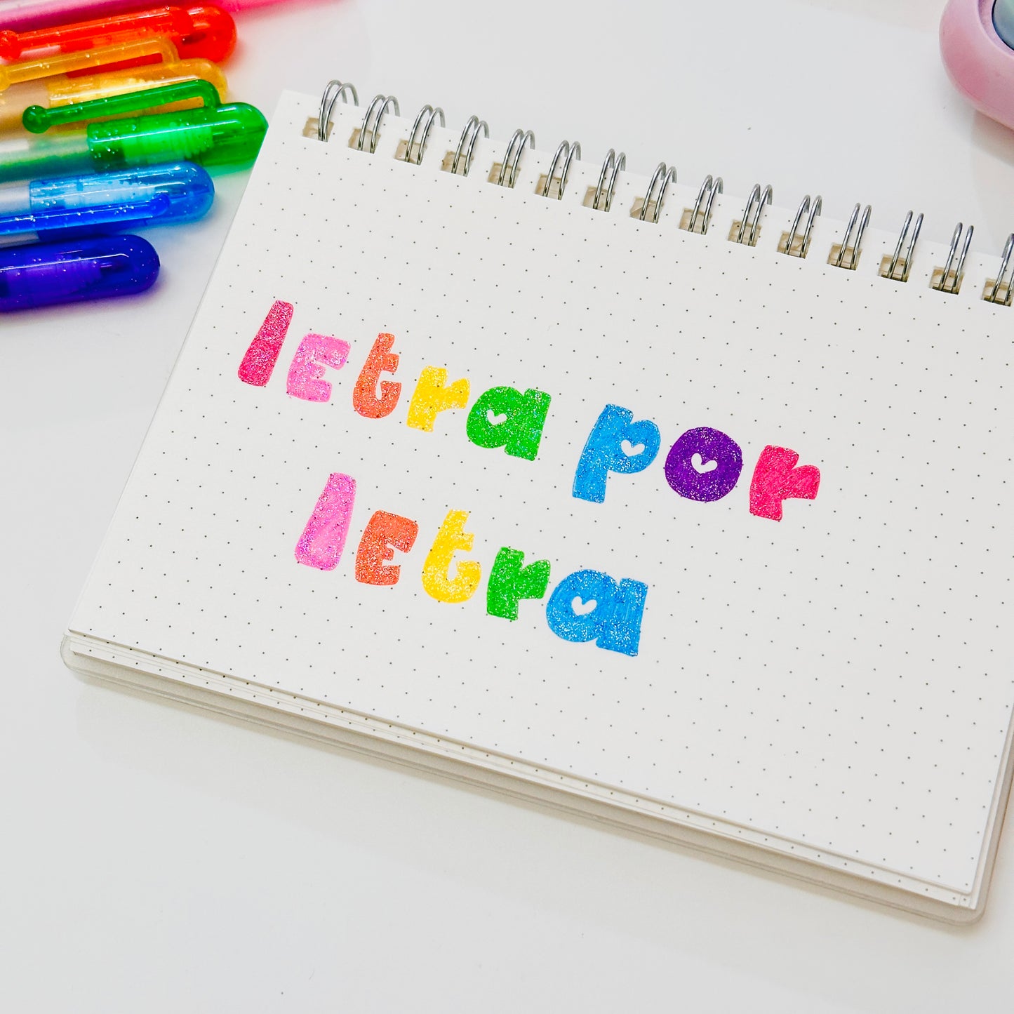 Plumas de gel con glitter