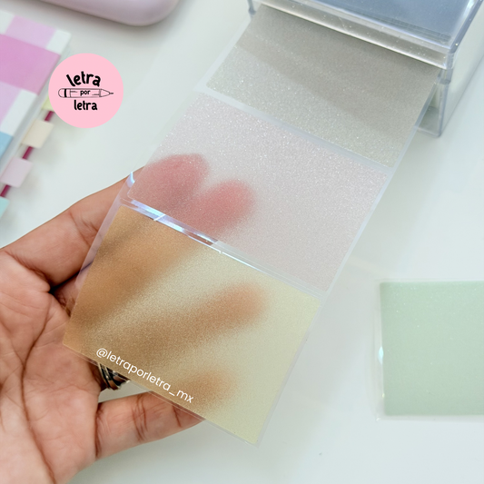 Dispensador de notas con glitter