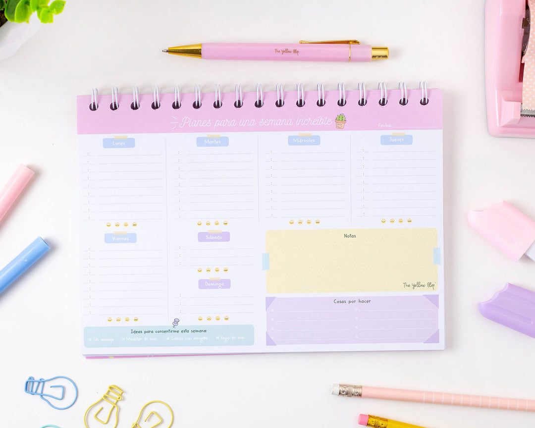 Planner semanal azul