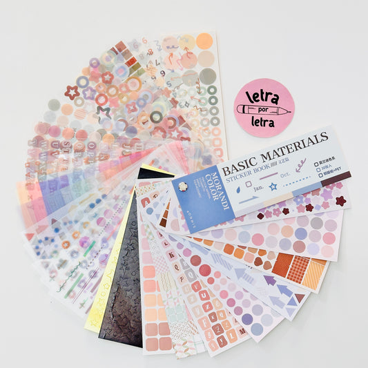 Libro de stickers Basic materials