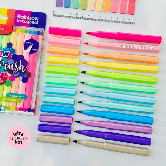 Plumones Rainbow Letter brush