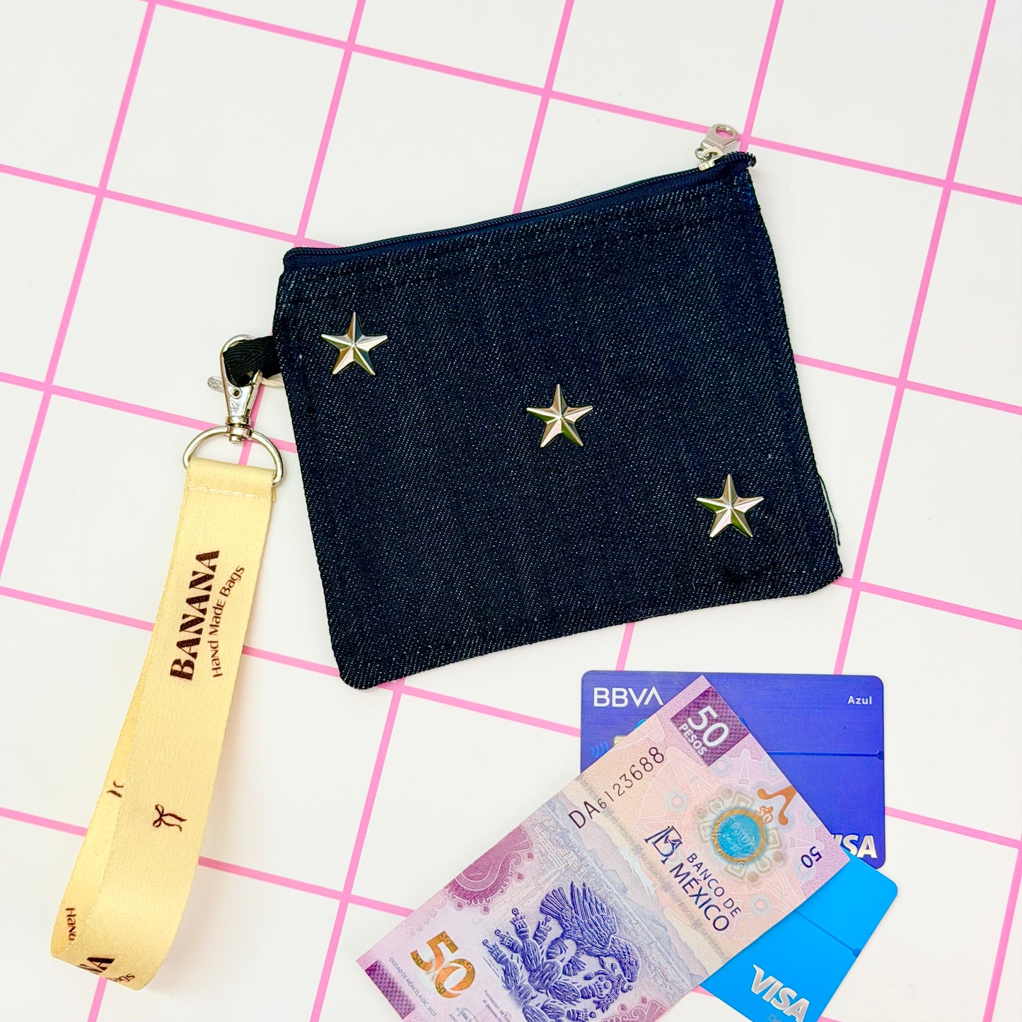 Mini wallet denim