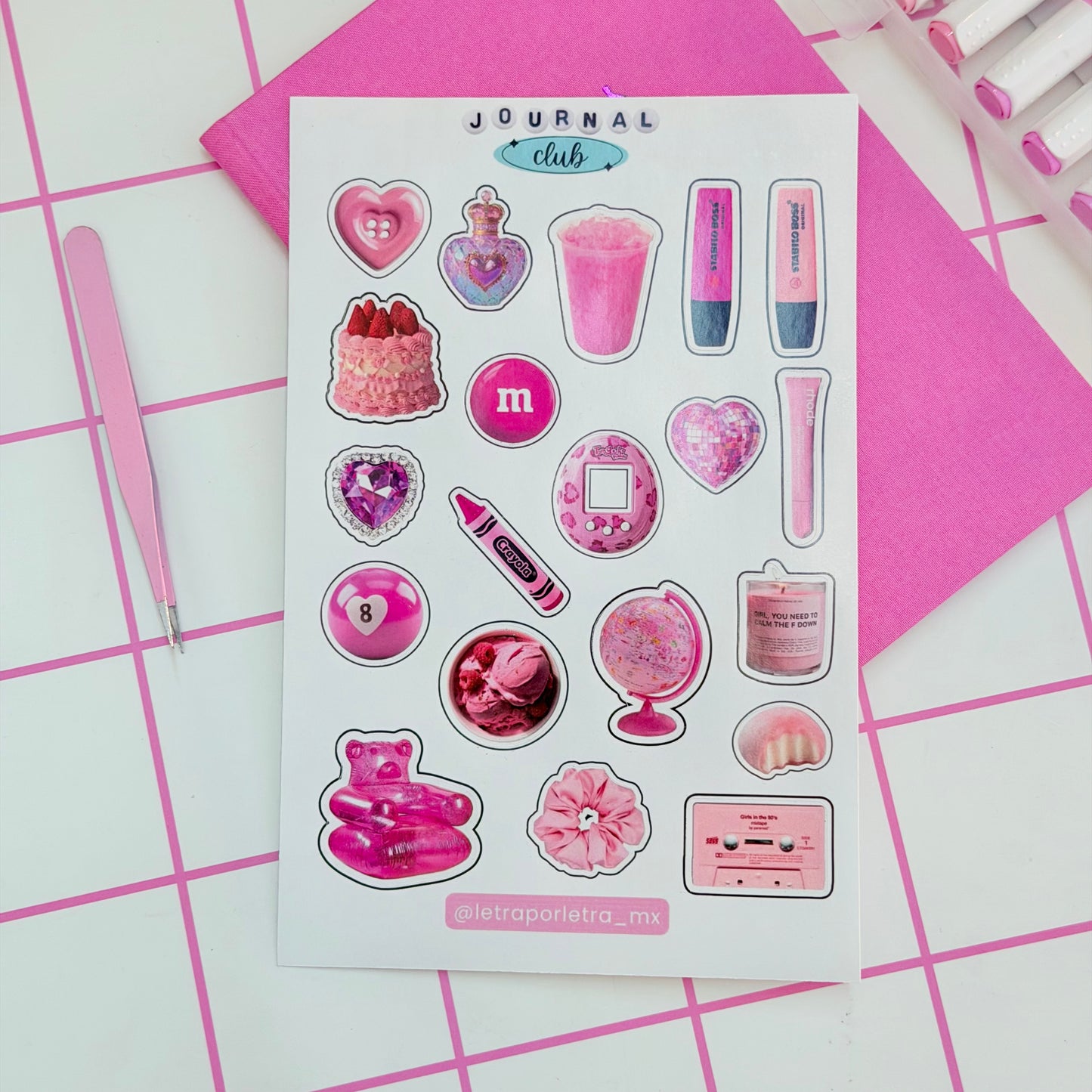 Planilla de stickers Pink