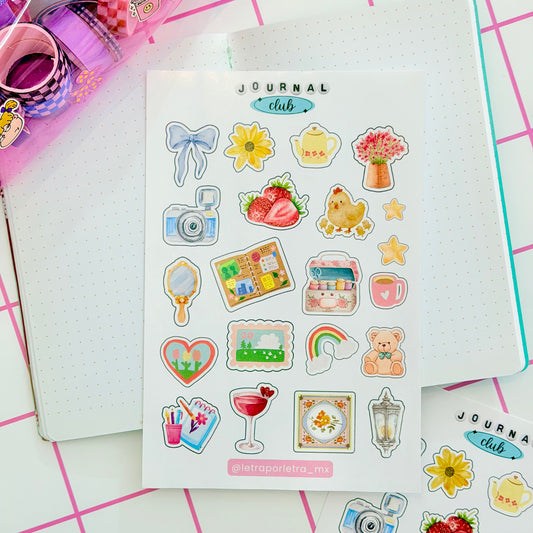 Planilla de stickers Acuarela