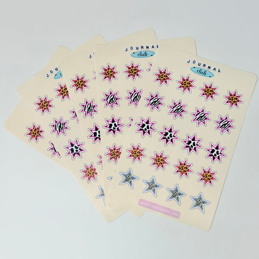 Planilla de sticker Estrellas