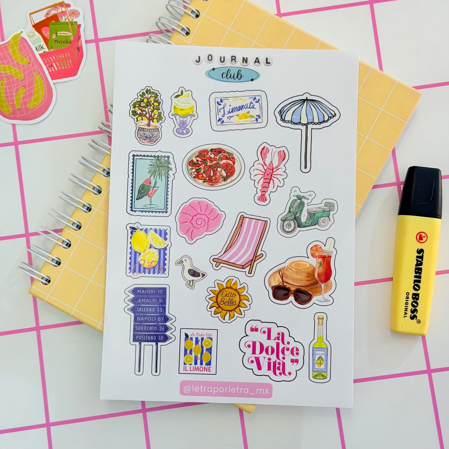 Planilla de stickers La dolce vita
