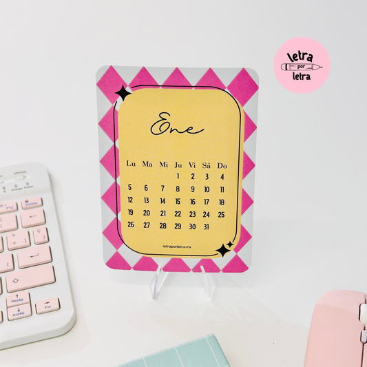 Calendario 2026 Letra por letra