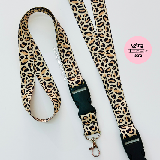 Lanyard animal print broche