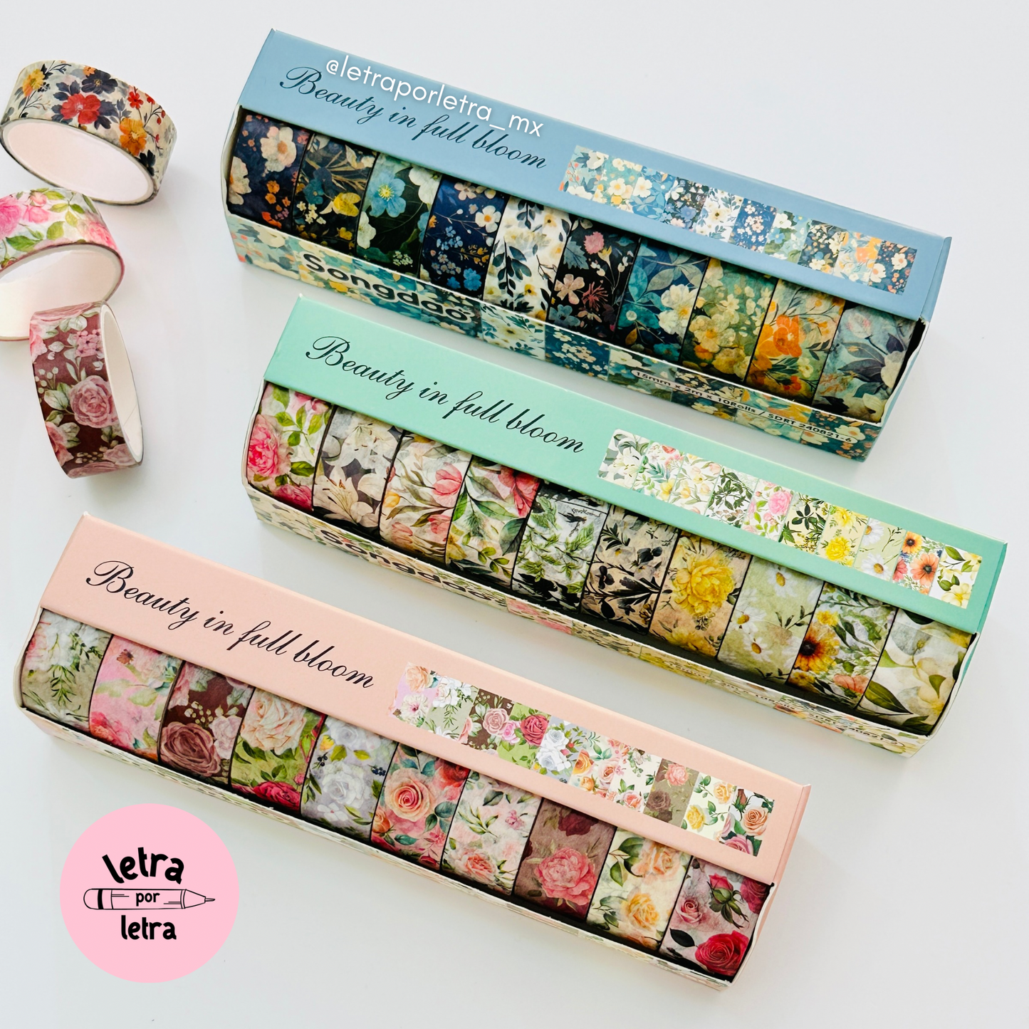 Set washi tapes floral