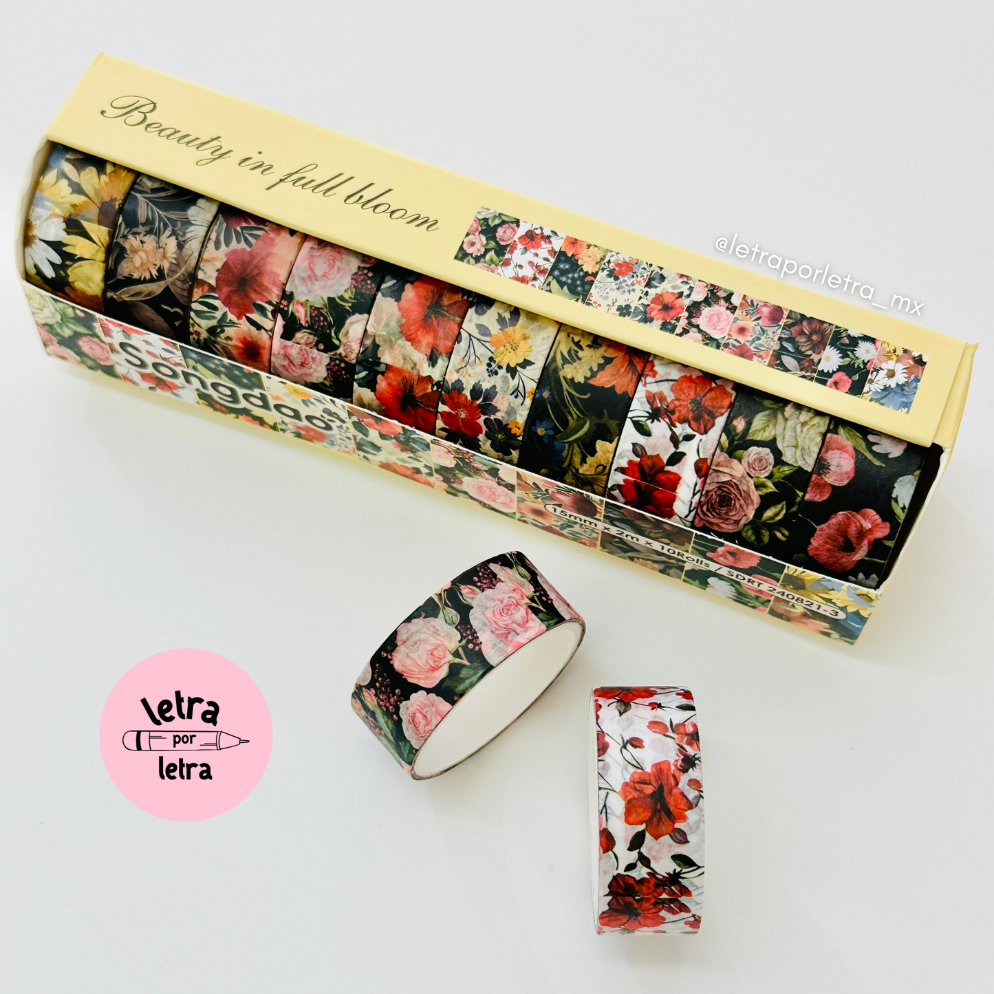 Set washi tapes floral