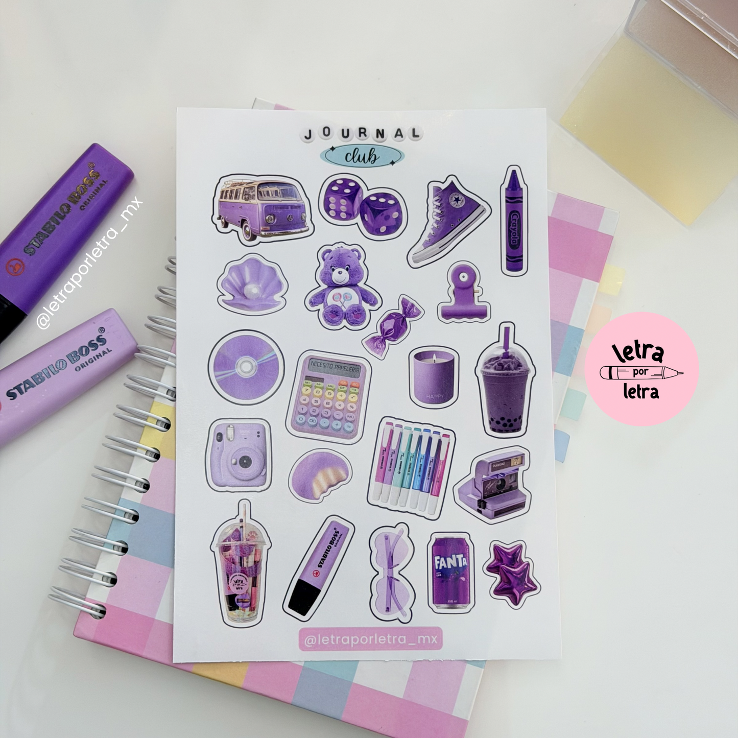 Planilla de stickers Purple