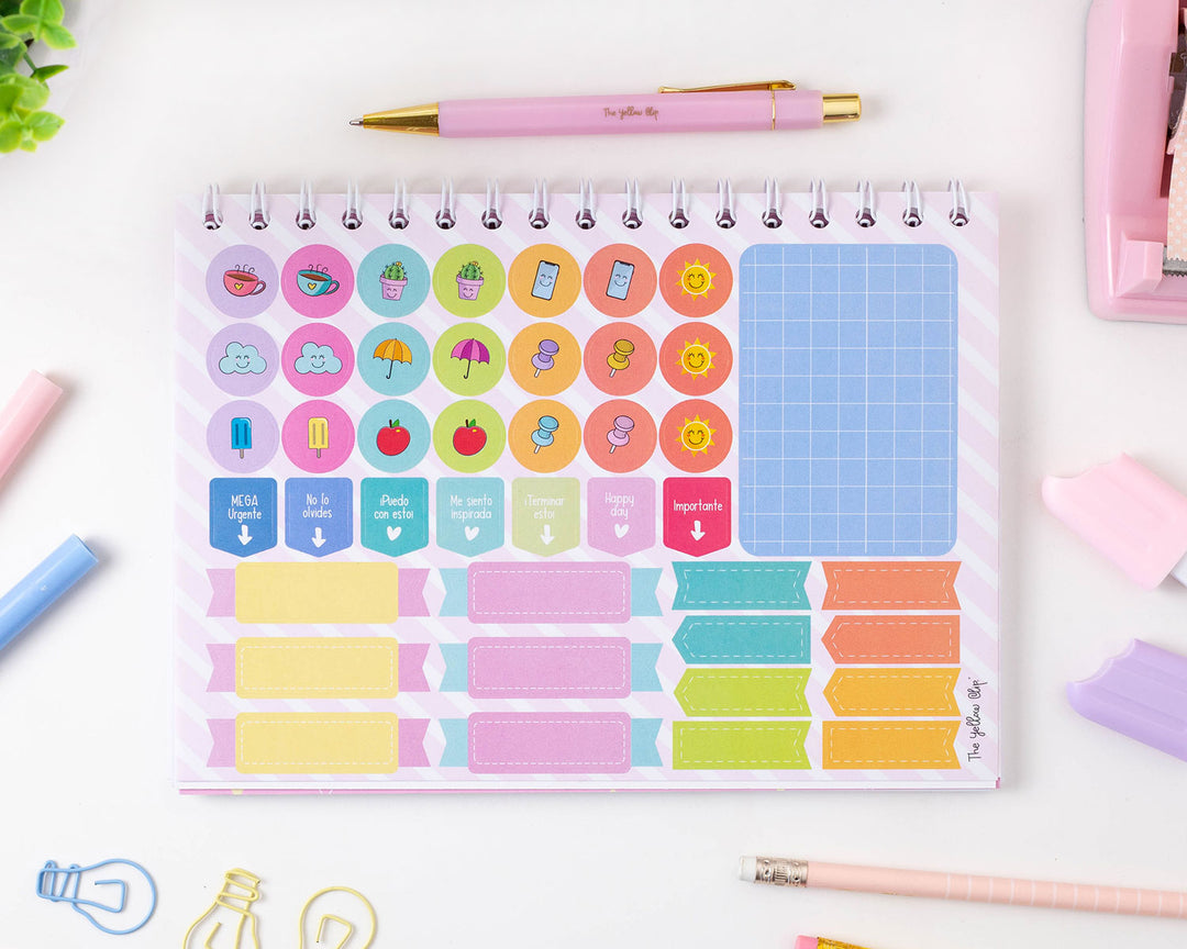 Planner semanal rosa
