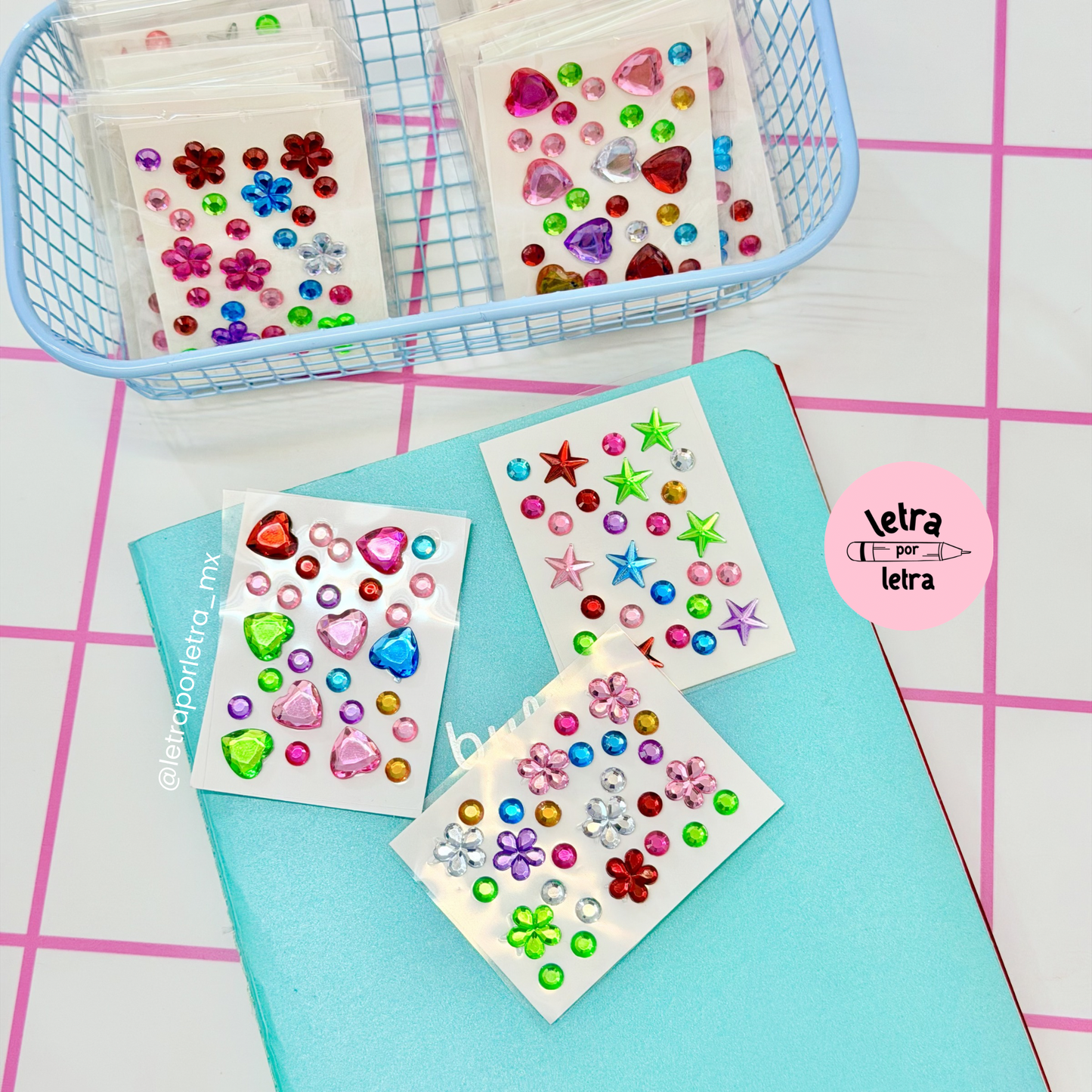 Mini planilla de stickers diamante