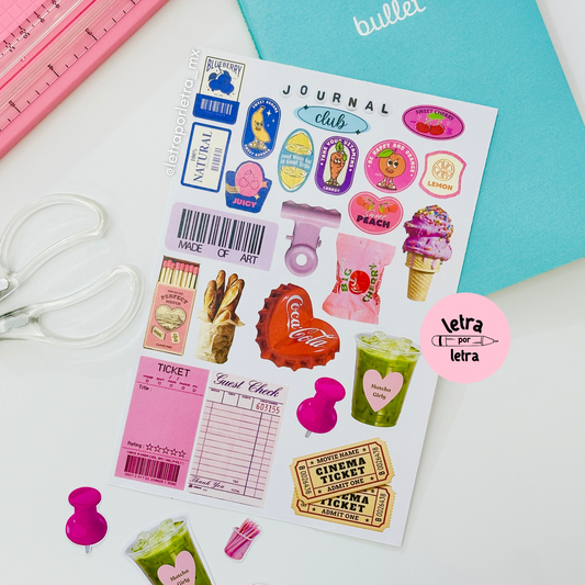 Planilla de stickers Junk journal