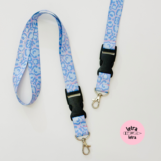 Lanyard broche Animal print pastel